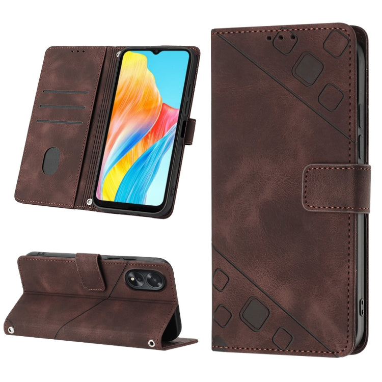 Skin-feel Embossed Leather Phone Case, For OPPO Reno9 A JP Version, For OPPO A38 4G Global, For OPPO Reno10 / Reno10 Pro Global, For OPPO A98 5G / F23 5G India, For OPPO A57s / A57e / A77s Global, For OPPO A57 4G / A77 4G Global, For OPPO Find X5 Pro  ...