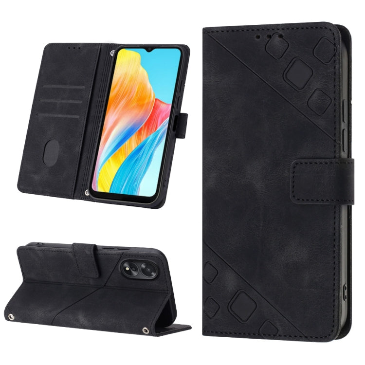 Skin-feel Embossed Leather Phone Case, For OPPO Reno9 A JP Version, For OPPO A38 4G Global, For OPPO Reno10 / Reno10 Pro Global, For OPPO A98 5G / F23 5G India, For OPPO A57s / A57e / A77s Global, For OPPO A57 4G / A77 4G Global, For OPPO Find X5 Pro  ...