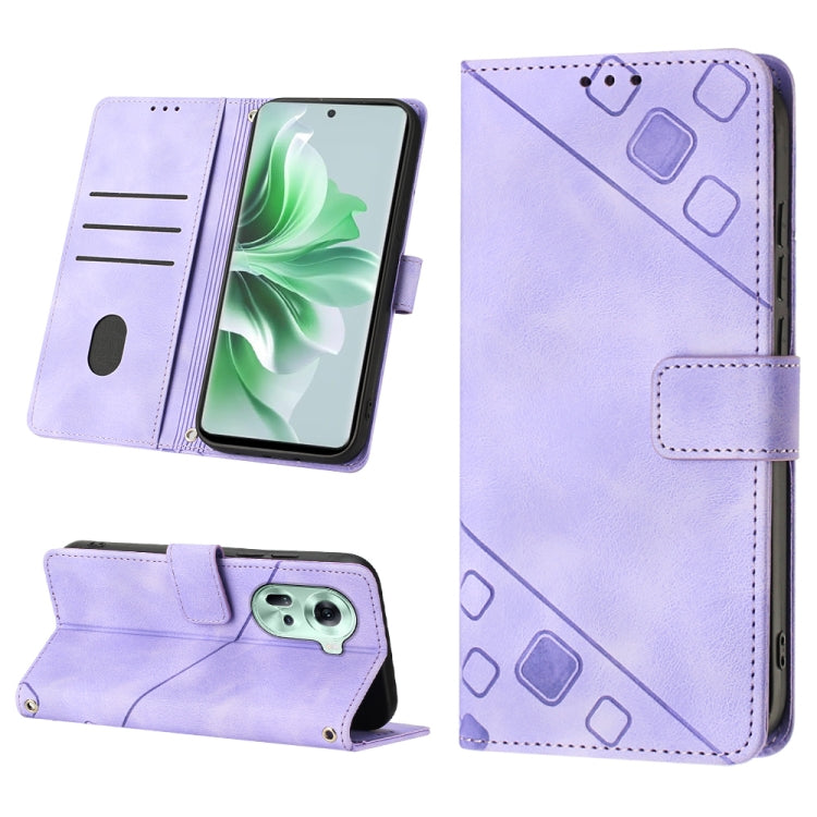 Skin-feel Embossed Leather Phone Case, For OPPO A2 Pro 5G / A3 Pro 5G, For OPPO A3 Pro 5G Global, For OPPO F25 Pro 5G India, For OPPO Reno 11F 5G Global, For OPPO Find X7, For OPPO Reno11 5G Global, For OPPO Reno11 Pro 5G Global, For OPPO Find X7 Ultra