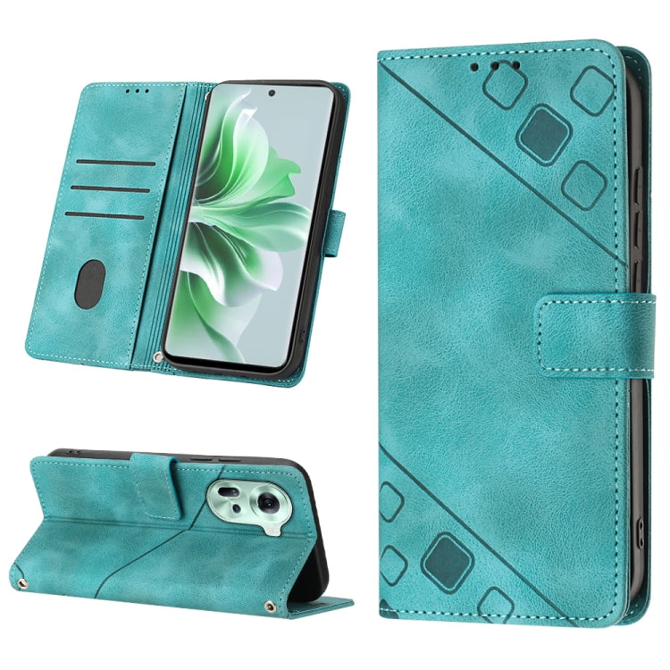 Skin-feel Embossed Leather Phone Case, For OPPO A2 Pro 5G / A3 Pro 5G, For OPPO A3 Pro 5G Global, For OPPO F25 Pro 5G India, For OPPO Reno 11F 5G Global, For OPPO Find X7, For OPPO Reno11 5G Global, For OPPO Reno11 Pro 5G Global, For OPPO Find X7 Ultra