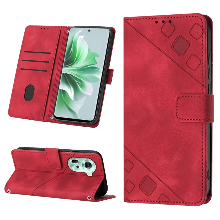 Skin-feel Embossed Leather Phone Case, For OPPO A2 Pro 5G / A3 Pro 5G, For OPPO A3 Pro 5G Global, For OPPO F25 Pro 5G India, For OPPO Reno 11F 5G Global, For OPPO Find X7, For OPPO Reno11 5G Global, For OPPO Reno11 Pro 5G Global, For OPPO Find X7 Ultra