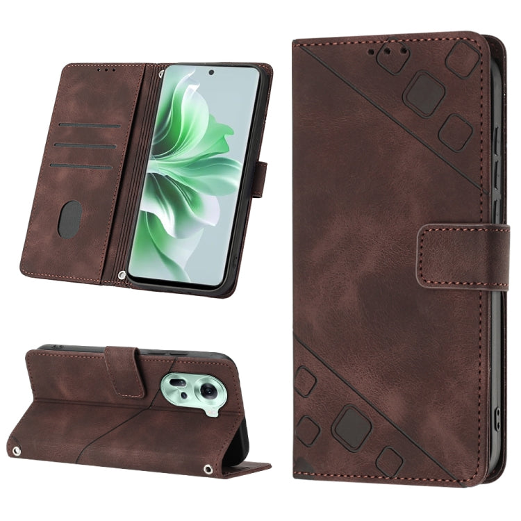 Skin-feel Embossed Leather Phone Case, For OPPO A2 Pro 5G / A3 Pro 5G, For OPPO A3 Pro 5G Global, For OPPO F25 Pro 5G India, For OPPO Reno 11F 5G Global, For OPPO Find X7, For OPPO Reno11 5G Global, For OPPO Reno11 Pro 5G Global, For OPPO Find X7 Ultra
