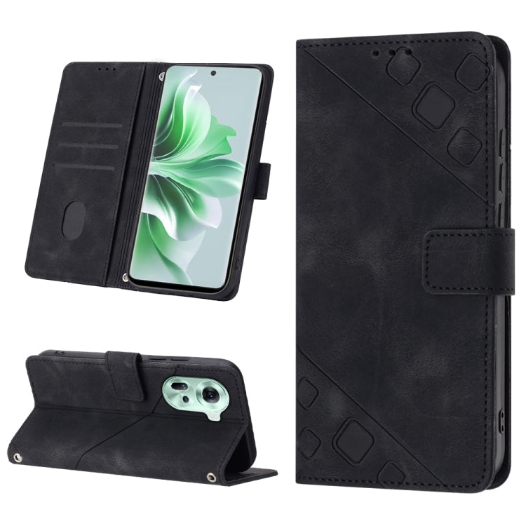 Skin-feel Embossed Leather Phone Case, For OPPO A2 Pro 5G / A3 Pro 5G, For OPPO A3 Pro 5G Global, For OPPO F25 Pro 5G India, For OPPO Reno 11F 5G Global, For OPPO Find X7, For OPPO Reno11 5G Global, For OPPO Reno11 Pro 5G Global, For OPPO Find X7 Ultra