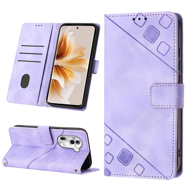 Skin-feel Embossed Leather Phone Case, For OPPO A2 Pro 5G / A3 Pro 5G, For OPPO A3 Pro 5G Global, For OPPO F25 Pro 5G India, For OPPO Reno 11F 5G Global, For OPPO Find X7, For OPPO Reno11 5G Global, For OPPO Reno11 Pro 5G Global, For OPPO Find X7 Ultra