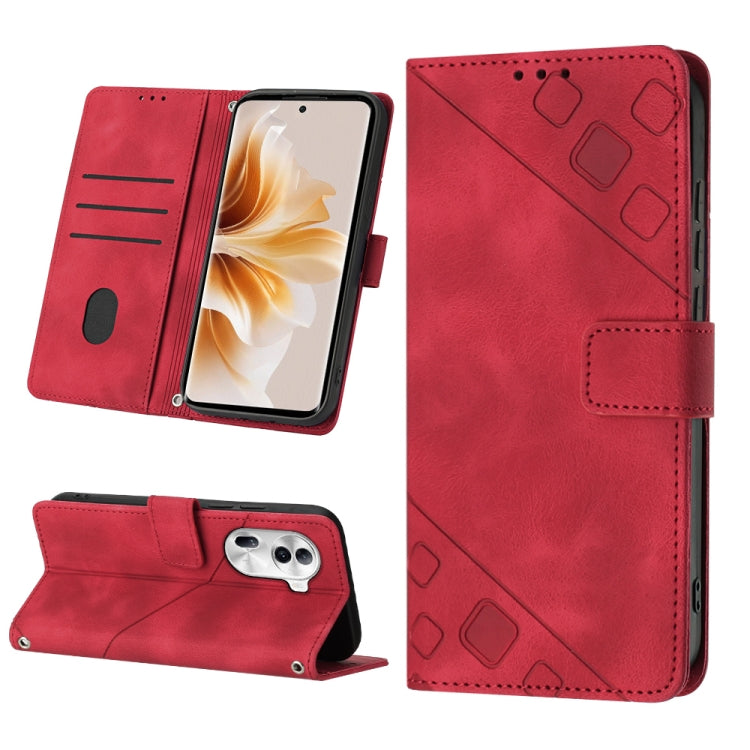 Skin-feel Embossed Leather Phone Case, For OPPO A2 Pro 5G / A3 Pro 5G, For OPPO A3 Pro 5G Global, For OPPO F25 Pro 5G India, For OPPO Reno 11F 5G Global, For OPPO Find X7, For OPPO Reno11 5G Global, For OPPO Reno11 Pro 5G Global, For OPPO Find X7 Ultra
