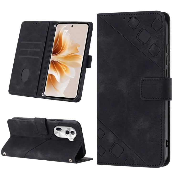 Skin-feel Embossed Leather Phone Case, For OPPO A2 Pro 5G / A3 Pro 5G, For OPPO A3 Pro 5G Global, For OPPO F25 Pro 5G India, For OPPO Reno 11F 5G Global, For OPPO Find X7, For OPPO Reno11 5G Global, For OPPO Reno11 Pro 5G Global, For OPPO Find X7 Ultra