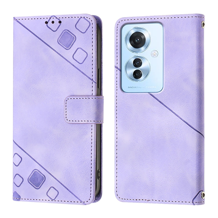Skin-feel Embossed Leather Phone Case, For OPPO A2 Pro 5G / A3 Pro 5G, For OPPO A3 Pro 5G Global, For OPPO F25 Pro 5G India, For OPPO Reno 11F 5G Global, For OPPO Find X7, For OPPO Reno11 5G Global, For OPPO Reno11 Pro 5G Global, For OPPO Find X7 Ultra