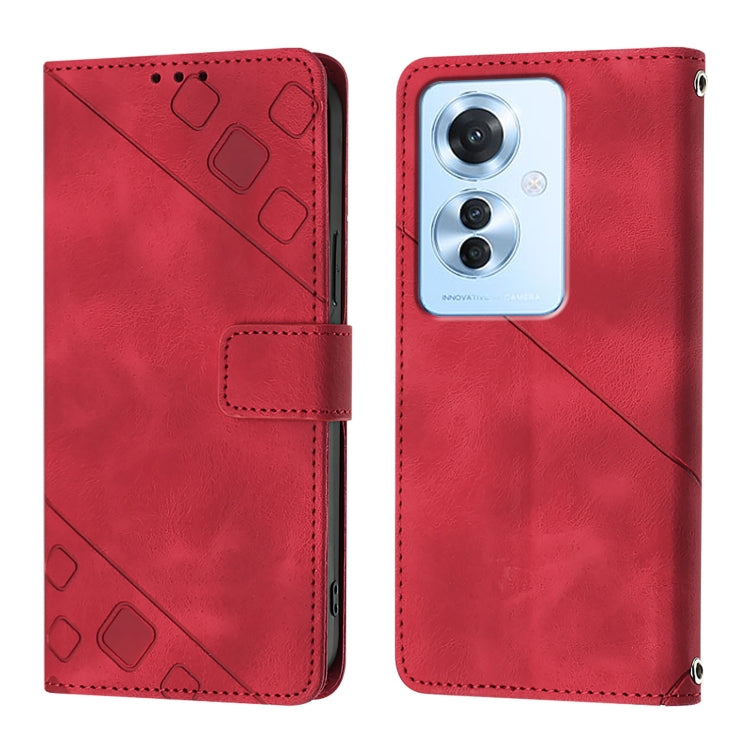 Skin-feel Embossed Leather Phone Case, For OPPO A2 Pro 5G / A3 Pro 5G, For OPPO A3 Pro 5G Global, For OPPO F25 Pro 5G India, For OPPO Reno 11F 5G Global, For OPPO Find X7, For OPPO Reno11 5G Global, For OPPO Reno11 Pro 5G Global, For OPPO Find X7 Ultra