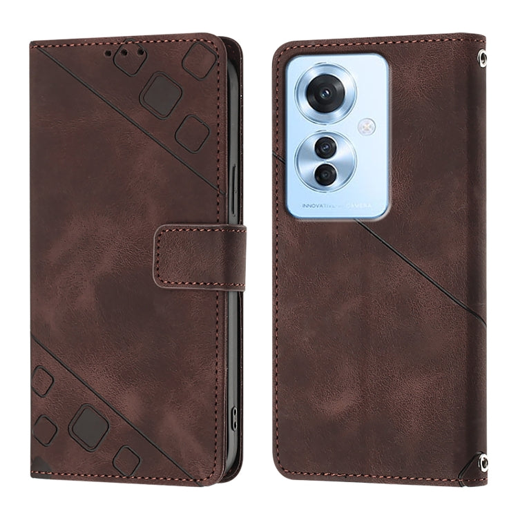Skin-feel Embossed Leather Phone Case, For OPPO A2 Pro 5G / A3 Pro 5G, For OPPO A3 Pro 5G Global, For OPPO F25 Pro 5G India, For OPPO Reno 11F 5G Global, For OPPO Find X7, For OPPO Reno11 5G Global, For OPPO Reno11 Pro 5G Global, For OPPO Find X7 Ultra