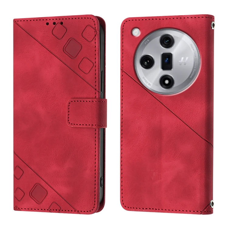 Skin-feel Embossed Leather Phone Case, For OPPO A2 Pro 5G / A3 Pro 5G, For OPPO A3 Pro 5G Global, For OPPO F25 Pro 5G India, For OPPO Reno 11F 5G Global, For OPPO Find X7, For OPPO Reno11 5G Global, For OPPO Reno11 Pro 5G Global, For OPPO Find X7 Ultra