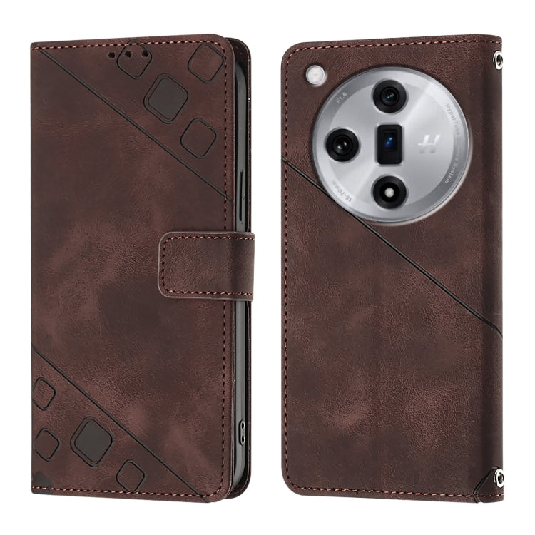 Skin-feel Embossed Leather Phone Case, For OPPO A2 Pro 5G / A3 Pro 5G, For OPPO A3 Pro 5G Global, For OPPO F25 Pro 5G India, For OPPO Reno 11F 5G Global, For OPPO Find X7, For OPPO Reno11 5G Global, For OPPO Reno11 Pro 5G Global, For OPPO Find X7 Ultra
