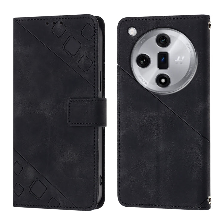 Skin-feel Embossed Leather Phone Case, For OPPO A2 Pro 5G / A3 Pro 5G, For OPPO A3 Pro 5G Global, For OPPO F25 Pro 5G India, For OPPO Reno 11F 5G Global, For OPPO Find X7, For OPPO Reno11 5G Global, For OPPO Reno11 Pro 5G Global, For OPPO Find X7 Ultra