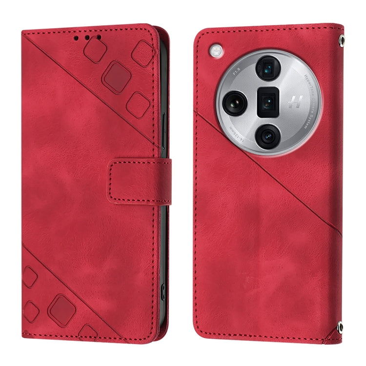 Skin-feel Embossed Leather Phone Case, For OPPO A2 Pro 5G / A3 Pro 5G, For OPPO A3 Pro 5G Global, For OPPO F25 Pro 5G India, For OPPO Reno 11F 5G Global, For OPPO Find X7, For OPPO Reno11 5G Global, For OPPO Reno11 Pro 5G Global, For OPPO Find X7 Ultra