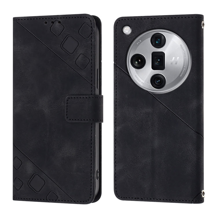 Skin-feel Embossed Leather Phone Case, For OPPO A2 Pro 5G / A3 Pro 5G, For OPPO A3 Pro 5G Global, For OPPO F25 Pro 5G India, For OPPO Reno 11F 5G Global, For OPPO Find X7, For OPPO Reno11 5G Global, For OPPO Reno11 Pro 5G Global, For OPPO Find X7 Ultra