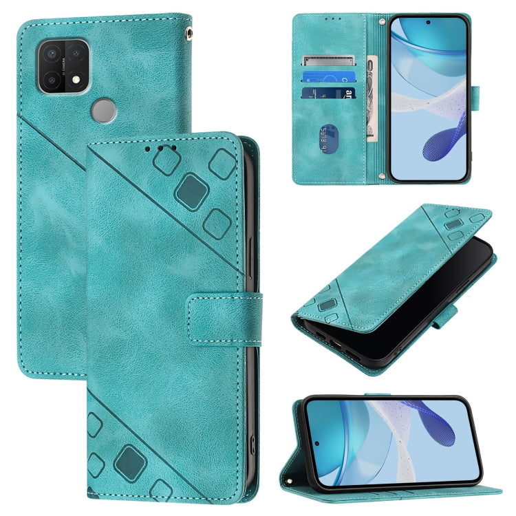 Skin-feel Embossed Leather Phone Case, For OPPO A32 2020 4G / A53 2020 4G, For OPPO A53s 4G / A33 2020 4G, For OPPO A11s 4G, For OPPO A15 / A15s / A35 2021, For OPPO F17 Pro / A93 2020 4G Global, For OPPO Reno4 Lite / Reno4 F                           ...