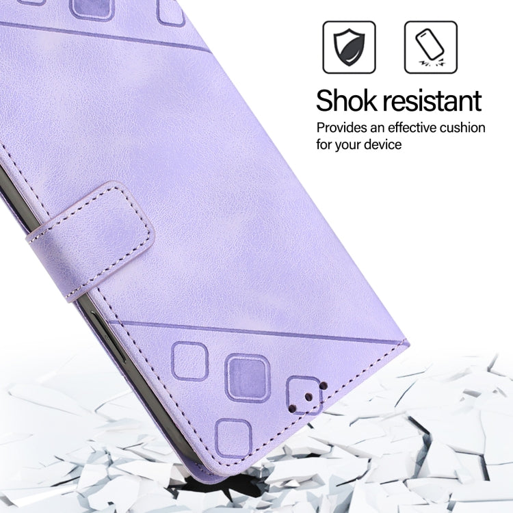 Skin-feel Embossed Leather Phone Case, For OPPO A92s, For OPPO A79 5G
