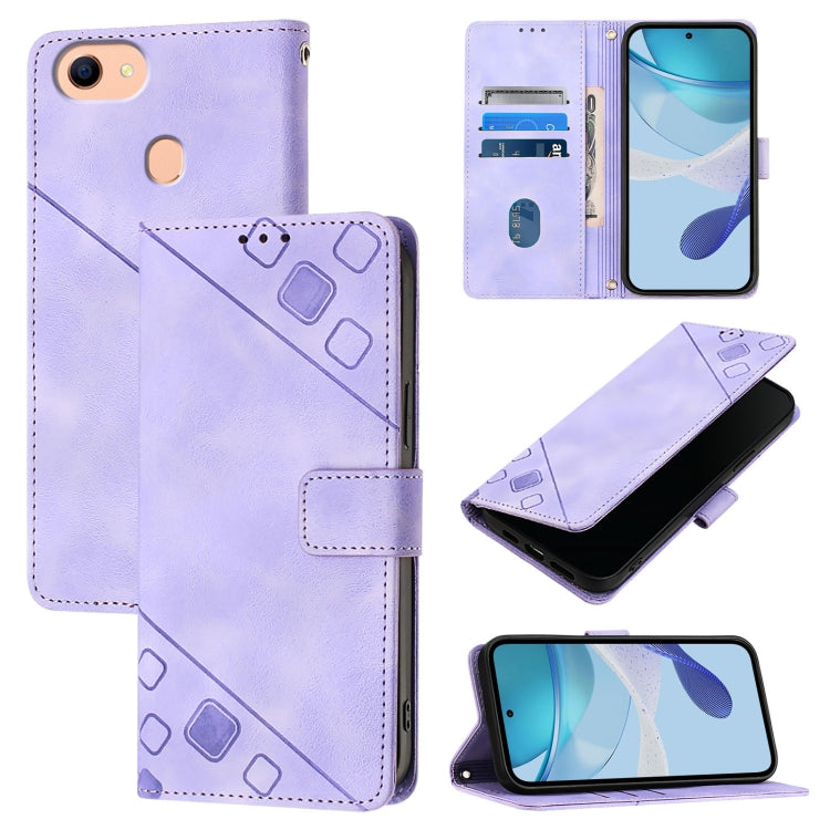 Skin-feel Embossed Leather Phone Case, For OPPO A32 2020 4G / A53 2020 4G, For OPPO A53s 4G / A33 2020 4G, For OPPO A11s 4G, For OPPO A15 / A15s / A35 2021, For OPPO F17 Pro / A93 2020 4G Global, For OPPO Reno4 Lite / Reno4 F                           ...