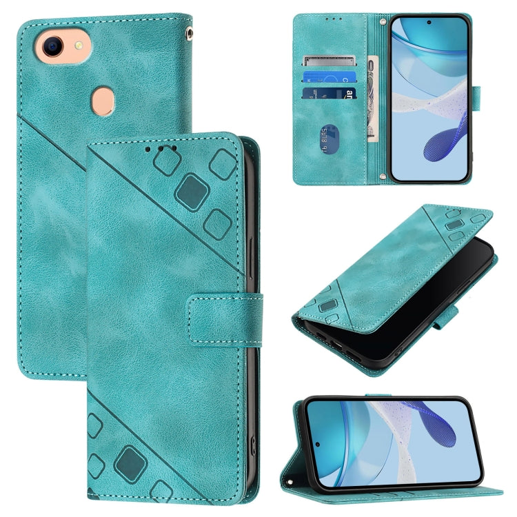 Skin-feel Embossed Leather Phone Case, For OPPO A32 2020 4G / A53 2020 4G, For OPPO A53s 4G / A33 2020 4G, For OPPO A11s 4G, For OPPO A15 / A15s / A35 2021, For OPPO F17 Pro / A93 2020 4G Global, For OPPO Reno4 Lite / Reno4 F                           ...