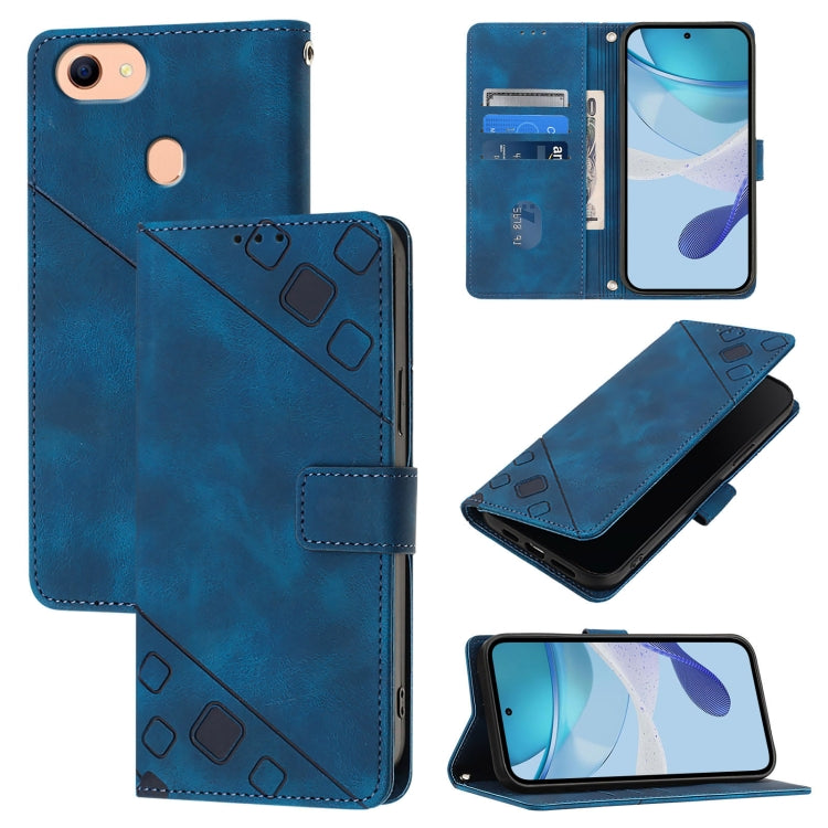 Skin-feel Embossed Leather Phone Case, For OPPO A32 2020 4G / A53 2020 4G, For OPPO A53s 4G / A33 2020 4G, For OPPO A11s 4G, For OPPO A15 / A15s / A35 2021, For OPPO F17 Pro / A93 2020 4G Global, For OPPO Reno4 Lite / Reno4 F                           ...