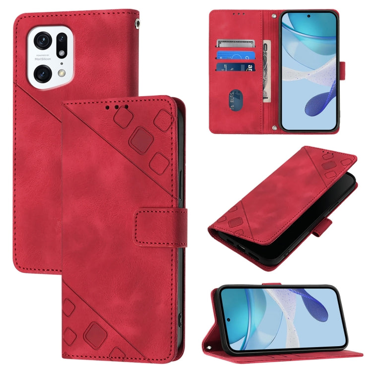 Skin-feel Embossed Leather Phone Case, For OPPO Reno9 A JP Version, For OPPO A38 4G Global, For OPPO Reno10 / Reno10 Pro Global, For OPPO A98 5G / F23 5G India, For OPPO A57s / A57e / A77s Global, For OPPO A57 4G / A77 4G Global, For OPPO Find X5 Pro  ...