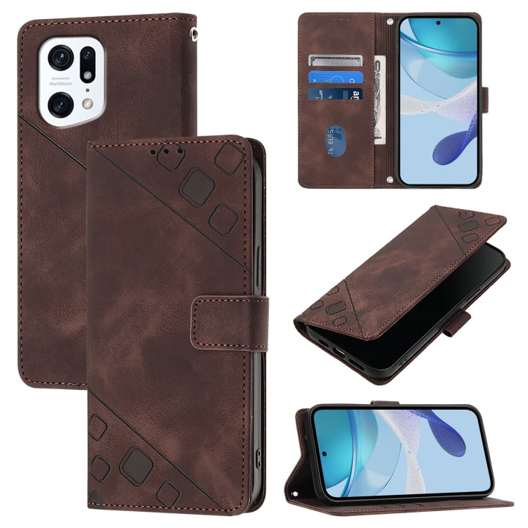Skin-feel Embossed Leather Phone Case, For OPPO Reno9 A JP Version, For OPPO A38 4G Global, For OPPO Reno10 / Reno10 Pro Global, For OPPO A98 5G / F23 5G India, For OPPO A57s / A57e / A77s Global, For OPPO A57 4G / A77 4G Global, For OPPO Find X5 Pro  ...