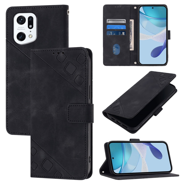 Skin-feel Embossed Leather Phone Case, For OPPO Reno9 A JP Version, For OPPO A38 4G Global, For OPPO Reno10 / Reno10 Pro Global, For OPPO A98 5G / F23 5G India, For OPPO A57s / A57e / A77s Global, For OPPO A57 4G / A77 4G Global, For OPPO Find X5 Pro  ...