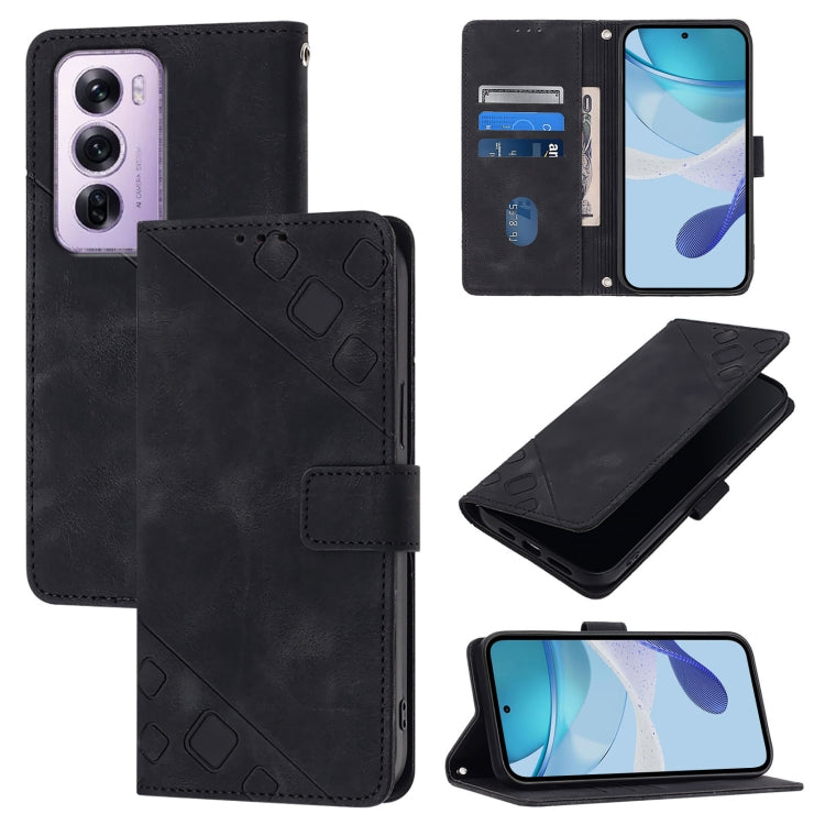 Skin-feel Embossed Leather Phone Case, For OPPO Reno13 F 5G Global, For OPPO A5 Pro China, For OPPO A80 5G EU Version, For OPPO K12x 5G Global, For OPPO A3 Pro 5G India, For OPPO Reno12 F 5G Global, For OPPO Reno12 Pro Global, For OPPO Reno12 5G Global