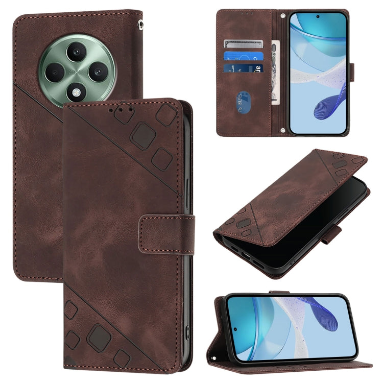 Skin-feel Embossed Leather Phone Case, For OPPO Reno13 F 5G Global, For OPPO A5 Pro China, For OPPO A80 5G EU Version, For OPPO K12x 5G Global, For OPPO A3 Pro 5G India, For OPPO Reno12 F 5G Global, For OPPO Reno12 Pro Global, For OPPO Reno12 5G Global
