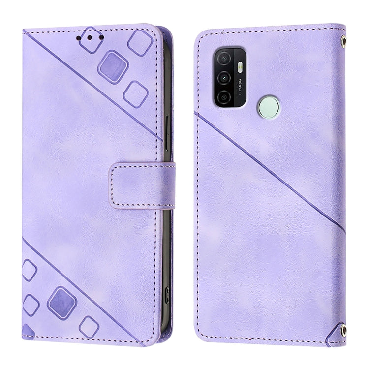 Skin-feel Embossed Leather Phone Case, For OPPO A32 2020 4G / A53 2020 4G, For OPPO A53s 4G / A33 2020 4G, For OPPO A11s 4G, For OPPO A15 / A15s / A35 2021, For OPPO F17 Pro / A93 2020 4G Global, For OPPO Reno4 Lite / Reno4 F                           ...