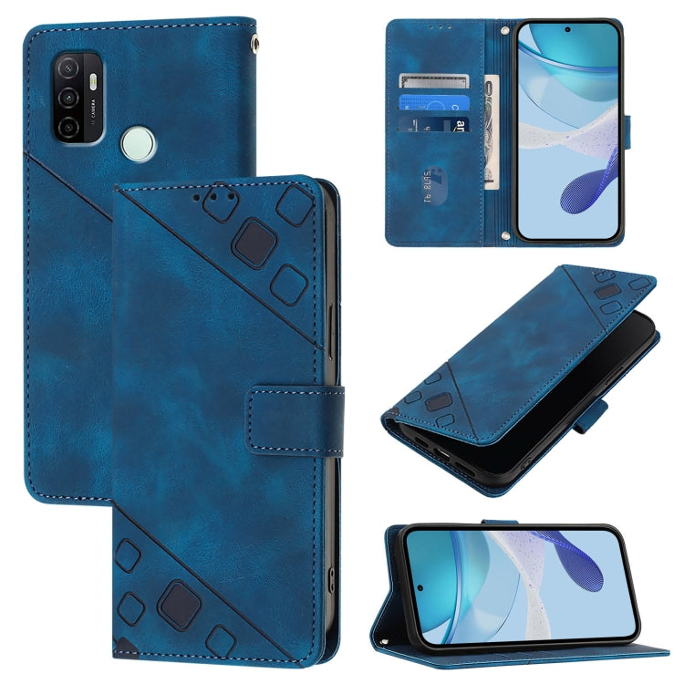 Skin-feel Embossed Leather Phone Case, For OPPO A32 2020 4G / A53 2020 4G, For OPPO A53s 4G / A33 2020 4G, For OPPO A11s 4G, For OPPO A15 / A15s / A35 2021, For OPPO F17 Pro / A93 2020 4G Global, For OPPO Reno4 Lite / Reno4 F                           ...