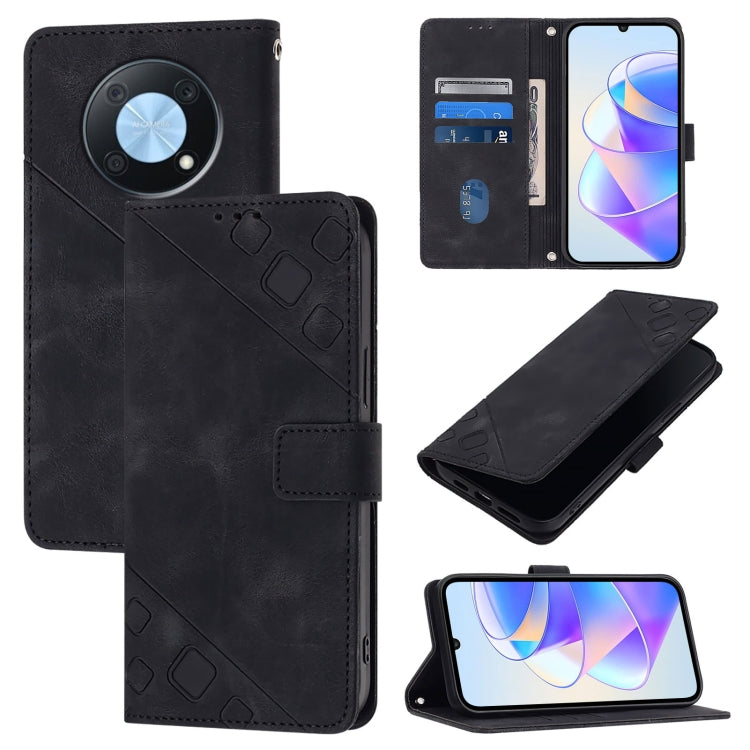 Skin Feel Embossed Leather Phone Case, For Huawei Mate 60 Pro, For Huawei P60 Art, For Huawei P60 / P60 Pro, For Huawei Enjoy 50 Pro / Nova Y90, For Huawei Nova 9 SE, For Huawei Nova 9 Pro, For Huawei Nova 9, For Huawei Nova 8i