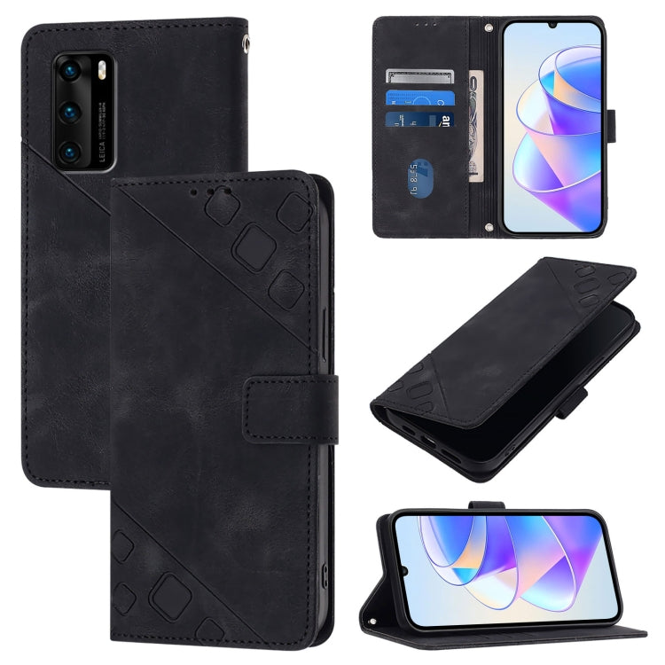 Skin Feel Embossed Leather Phone Case, For Huawei P50 Pro, For Huawei P50, For Huawei Enjoy 20 SE / P smart 2021 / Y7a, For Huawei P40 Pro, For Huawei P40, For Huawei P30