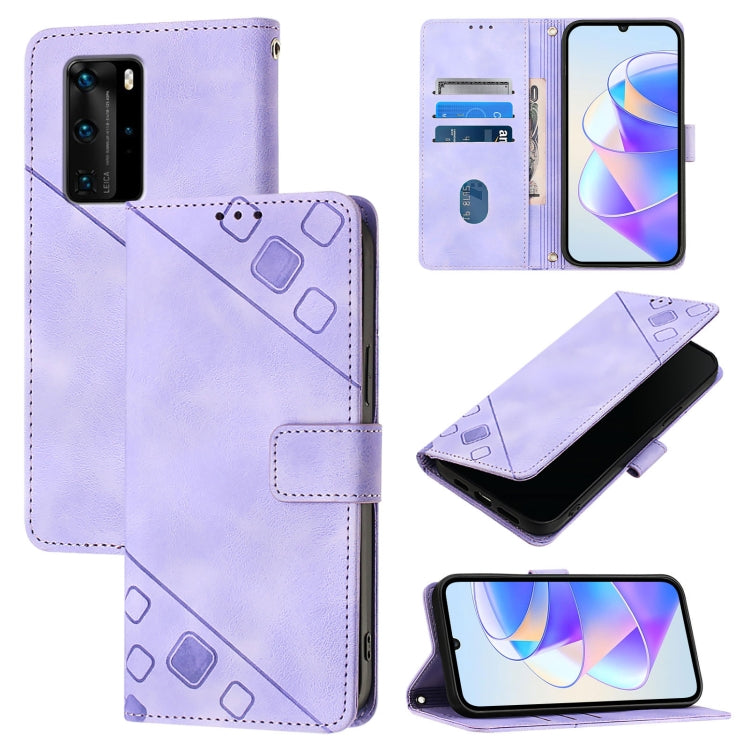 Skin Feel Embossed Leather Phone Case, For Huawei P50 Pro, For Huawei P50, For Huawei Enjoy 20 SE / P smart 2021 / Y7a, For Huawei P40 Pro, For Huawei P40, For Huawei P30