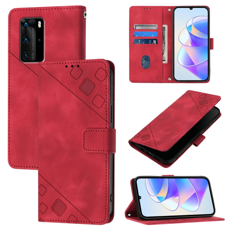 Skin Feel Embossed Leather Phone Case, For Huawei P50 Pro, For Huawei P50, For Huawei Enjoy 20 SE / P smart 2021 / Y7a, For Huawei P40 Pro, For Huawei P40, For Huawei P30
