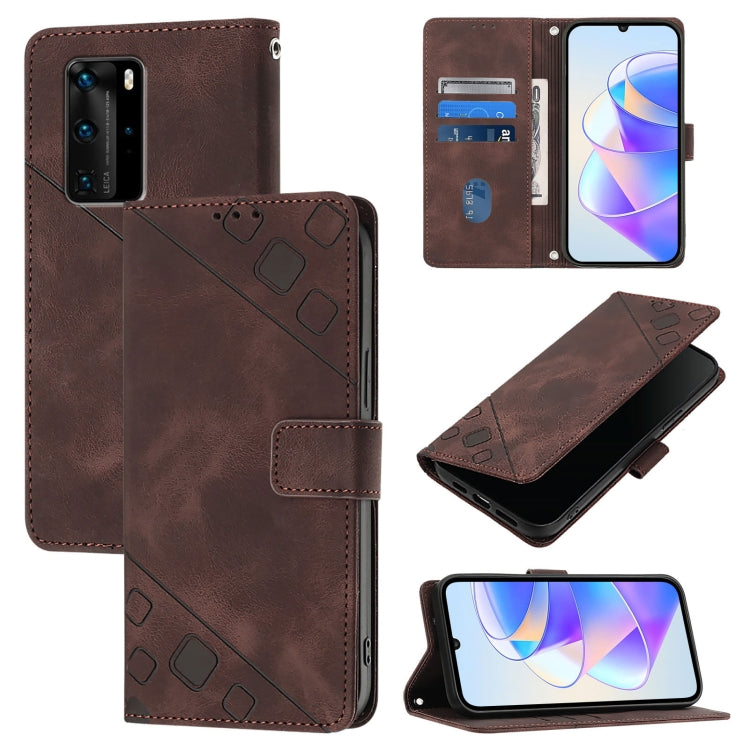 Skin Feel Embossed Leather Phone Case, For Huawei P50 Pro, For Huawei P50, For Huawei Enjoy 20 SE / P smart 2021 / Y7a, For Huawei P40 Pro, For Huawei P40, For Huawei P30