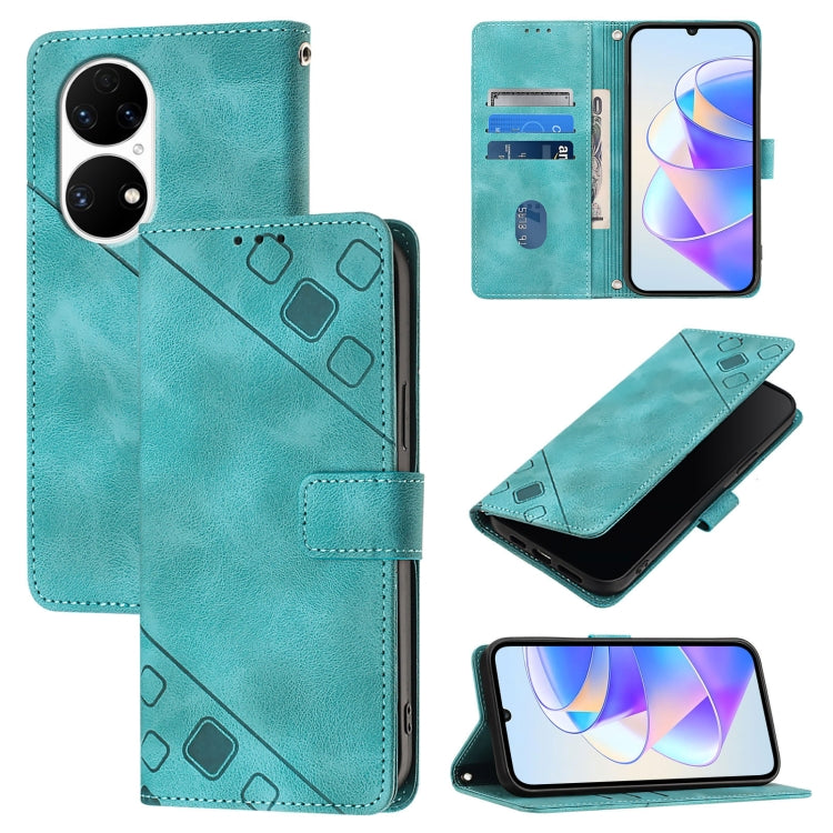 Skin Feel Embossed Leather Phone Case, For Huawei P50 Pro, For Huawei P50, For Huawei Enjoy 20 SE / P smart 2021 / Y7a, For Huawei P40 Pro, For Huawei P40, For Huawei P30