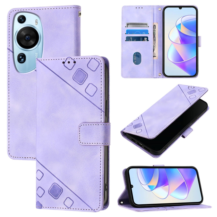 Skin Feel Embossed Leather Phone Case, For Huawei Mate 60 Pro, For Huawei P60 Art, For Huawei P60 / P60 Pro, For Huawei Enjoy 50 Pro / Nova Y90, For Huawei Nova 9 SE, For Huawei Nova 9 Pro, For Huawei Nova 9, For Huawei Nova 8i