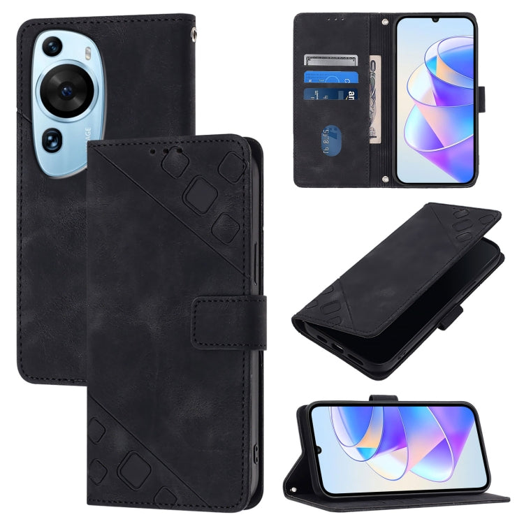 Skin Feel Embossed Leather Phone Case, For Huawei Mate 60 Pro, For Huawei P60 Art, For Huawei P60 / P60 Pro, For Huawei Enjoy 50 Pro / Nova Y90, For Huawei Nova 9 SE, For Huawei Nova 9 Pro, For Huawei Nova 9, For Huawei Nova 8i