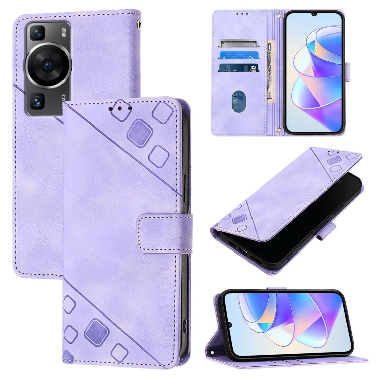 Skin Feel Embossed Leather Phone Case, For Huawei Mate 60 Pro, For Huawei P60 Art, For Huawei P60 / P60 Pro, For Huawei Enjoy 50 Pro / Nova Y90, For Huawei Nova 9 SE, For Huawei Nova 9 Pro, For Huawei Nova 9, For Huawei Nova 8i