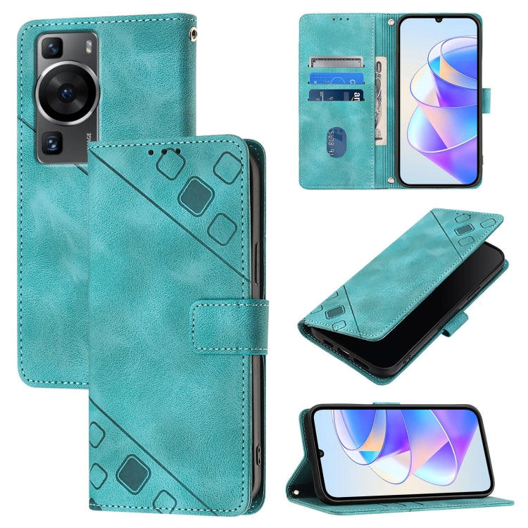 Skin Feel Embossed Leather Phone Case, For Huawei Mate 60 Pro, For Huawei P60 Art, For Huawei P60 / P60 Pro, For Huawei Enjoy 50 Pro / Nova Y90, For Huawei Nova 9 SE, For Huawei Nova 9 Pro, For Huawei Nova 9, For Huawei Nova 8i