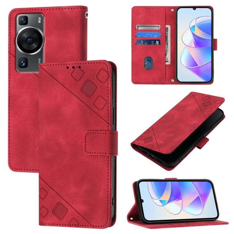 Skin Feel Embossed Leather Phone Case, For Huawei Mate 60 Pro, For Huawei P60 Art, For Huawei P60 / P60 Pro, For Huawei Enjoy 50 Pro / Nova Y90, For Huawei Nova 9 SE, For Huawei Nova 9 Pro, For Huawei Nova 9, For Huawei Nova 8i