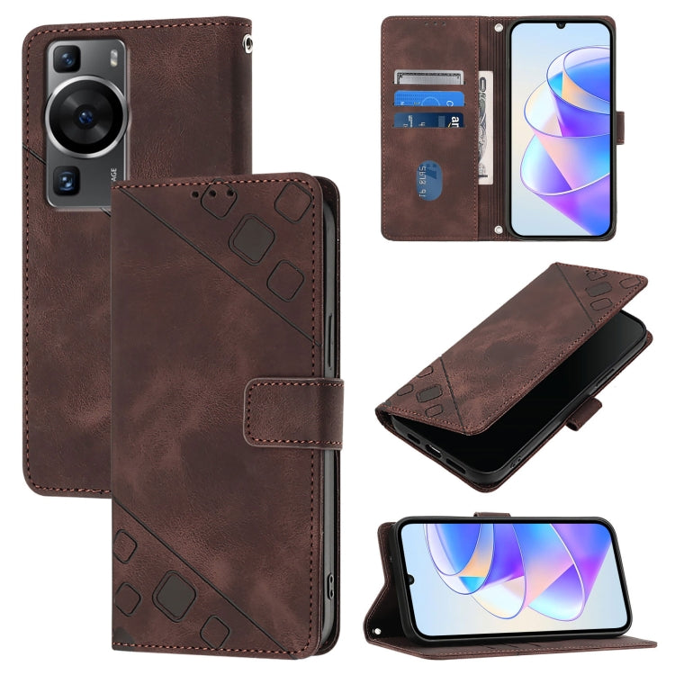 Skin Feel Embossed Leather Phone Case, For Huawei Mate 60 Pro, For Huawei P60 Art, For Huawei P60 / P60 Pro, For Huawei Enjoy 50 Pro / Nova Y90, For Huawei Nova 9 SE, For Huawei Nova 9 Pro, For Huawei Nova 9, For Huawei Nova 8i