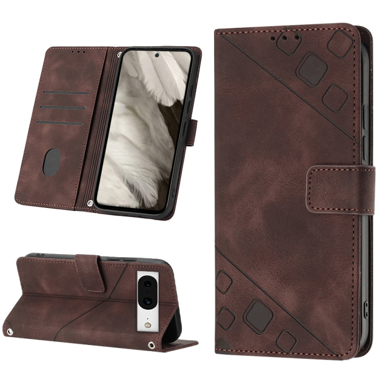 Skin-feel Embossed Leather Phone Case, For Google Pixel 8 Pro, For Google Pixel 8, For Google Pixel 7a, For Google Pixel 7 Pro 5G, For Google Pixel 7 5G, For Google Pixel 6a, For Google Pixel 6 Pro, For Google Pixel 6