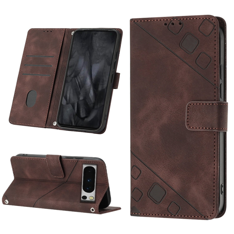 Skin-feel Embossed Leather Phone Case, For Google Pixel 8 Pro, For Google Pixel 8, For Google Pixel 7a, For Google Pixel 7 Pro 5G, For Google Pixel 7 5G, For Google Pixel 6a, For Google Pixel 6 Pro, For Google Pixel 6