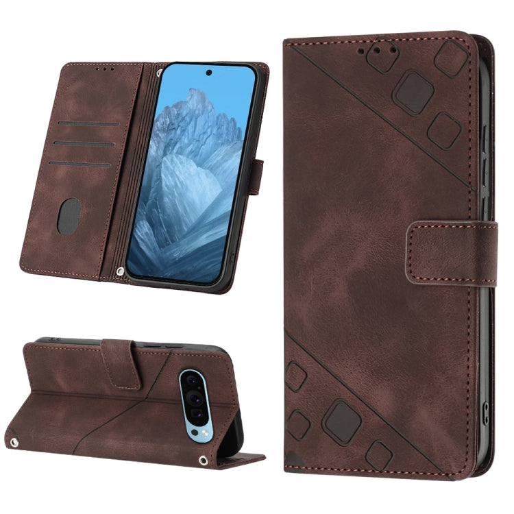 Skin-feel Embossed Leather Phone Case, For Google Pixel 11 Pro XL, For Google Pixel 11 Pro / 11, For Google Pixel 10 Pro XL 5G Global, For Google Pixel 10 5G Global, For Google Pixel 9a, For Google Pixel 9 Pro XL, For Google Pixel 9 / 9 Pro            ...