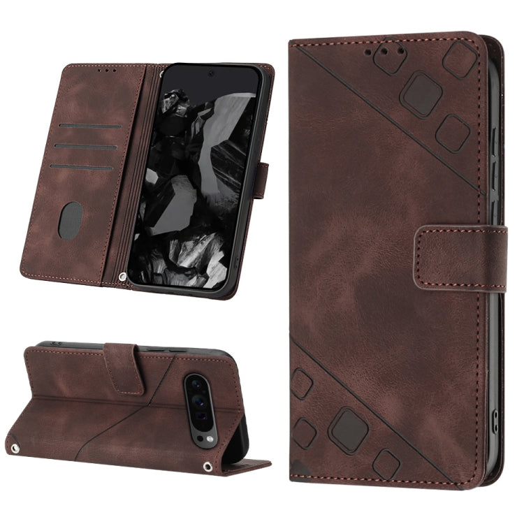 Skin-feel Embossed Leather Phone Case, For Google Pixel 11 Pro XL, For Google Pixel 11 Pro / 11, For Google Pixel 10 Pro XL 5G Global, For Google Pixel 10 5G Global, For Google Pixel 9a, For Google Pixel 9 Pro XL, For Google Pixel 9 / 9 Pro            ...