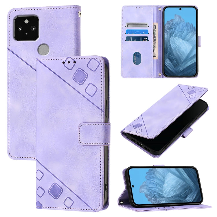 Skin-feel Embossed Leather Phone Case, For Google Pixel 5a, For Google Pixel 5 XL / Pixel 4a 5G, For Google Pixel 5