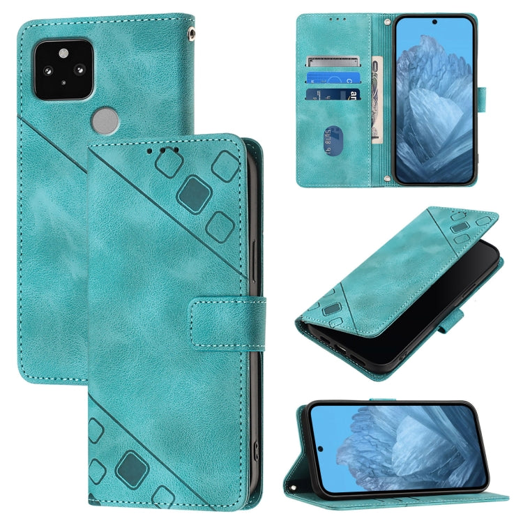 Skin-feel Embossed Leather Phone Case, For Google Pixel 5a, For Google Pixel 5 XL / Pixel 4a 5G, For Google Pixel 5