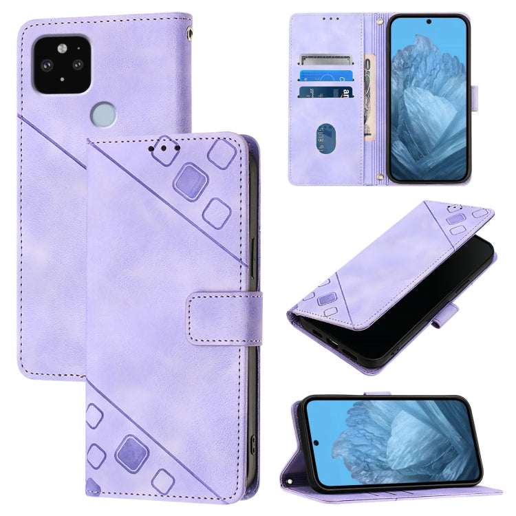 Skin-feel Embossed Leather Phone Case, For Google Pixel 5a, For Google Pixel 5 XL / Pixel 4a 5G, For Google Pixel 5