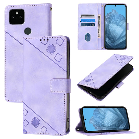 Skin-feel Embossed Leather Phone Case, For Google Pixel 5a, For Google Pixel 5 XL / Pixel 4a 5G, For Google Pixel 5